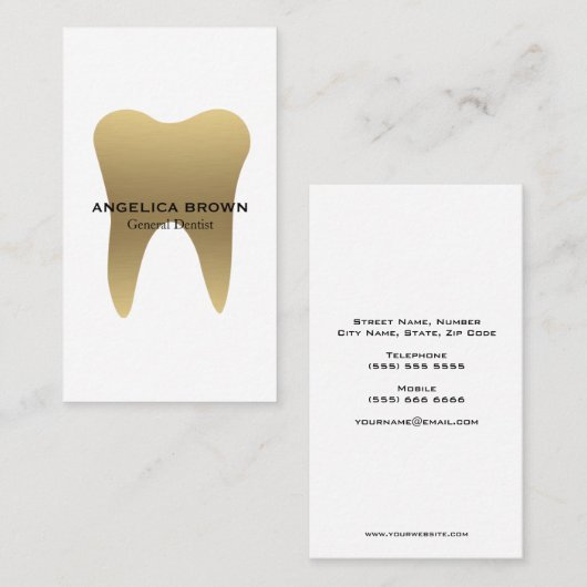 Carte de visite dentaire (Devant / Derrière)