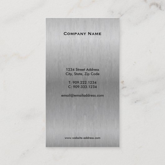 Carte de visite dentaire argenté (Dos)