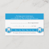 Carte de visite dentaire avec rendez-vous (Dos)