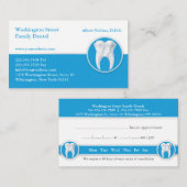 Carte de visite dentaire avec rendez-vous (Devant / Derrière)