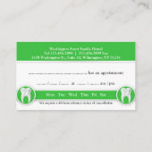 Carte de visite dentaire avec rendez-vous (Dos)