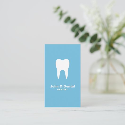 carte de visite dentaire bleu (Debout devant)
