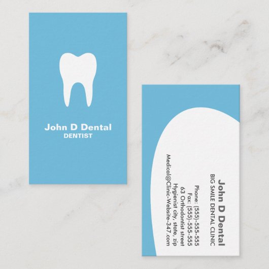 carte de visite dentaire bleu (Devant / Derrière)