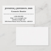 Carte de visite dentaire cosmétique de base (Devant / Derrière)