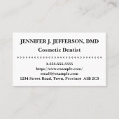 Carte de visite dentaire cosmétique de base (Devant)
