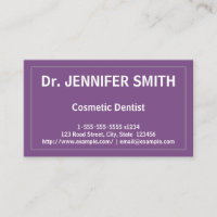 Carte de visite dentaire cosmétique simple