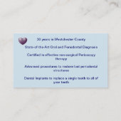 Carte de visite dentaire customisé (Dos)