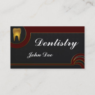 Carte de visite dentaire de dentiste d'or élégan