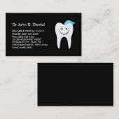 carte de visite dentaire dentiste avec dent heureu (Devant / Derrière)
