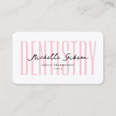 Carte De Visite Dentaire esthétique Pastel rose Cosmétique Dentist (Devant)