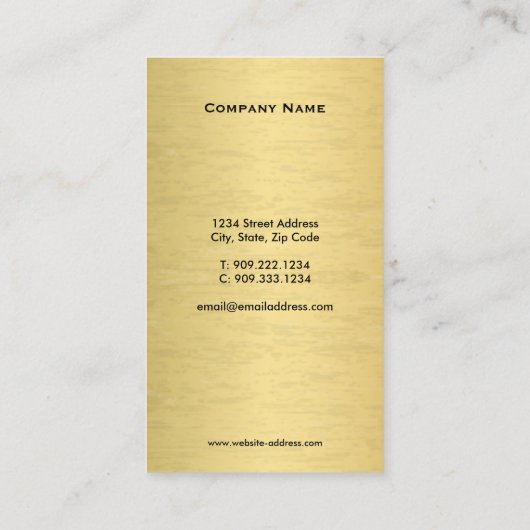 Carte de visite dentaire Faux Gold (Dos)