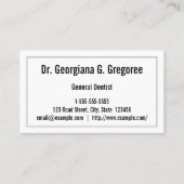 Carte de visite dentaire général de base (Devant)