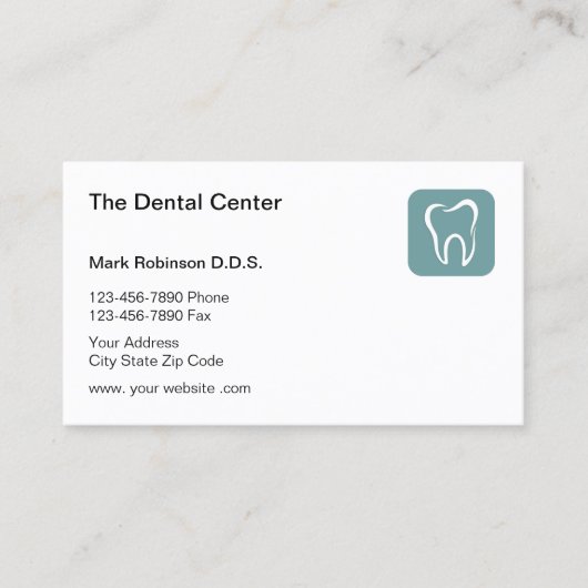 Carte De Visite Dentaire moderne des dents (Devant)