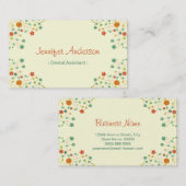 Carte De Visite Dental Assistant - Chic Nature Design (Devant / Derrière)