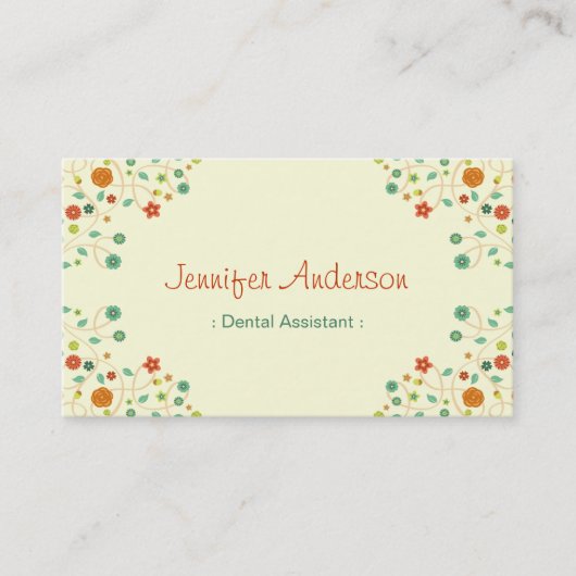 Carte De Visite Dental Assistant - Chic Nature Design (Devant)