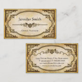 Carte De Visite Dental Assistant - Elegant Vintage Antique (Devant / Derrière)