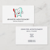 Carte De Visite Dental Care Happy Tooth (Devant / Derrière)