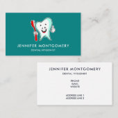 Carte De Visite Dental Care Happy Tooth (Devant / Derrière)