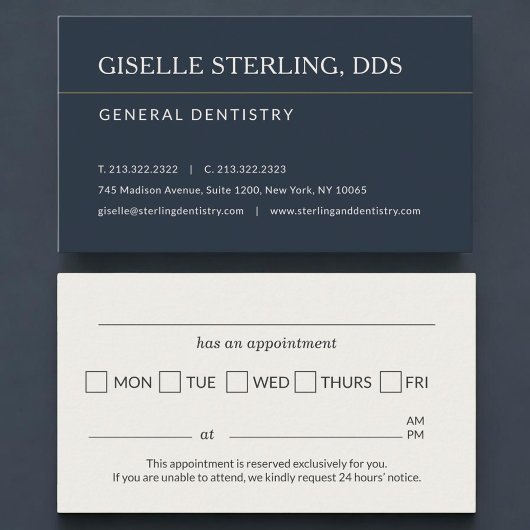 Carte De Visite Dental Dentistry Office Appointment Reminder