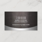 Carte De Visite Dental Moderne Cuir & Métal Dentiste (Dos)