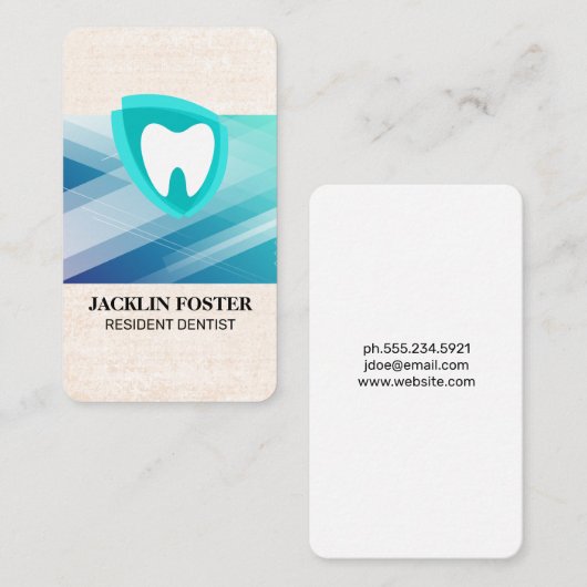 Carte De Visite Dental | Tooth Icon (Devant / Derrière)
