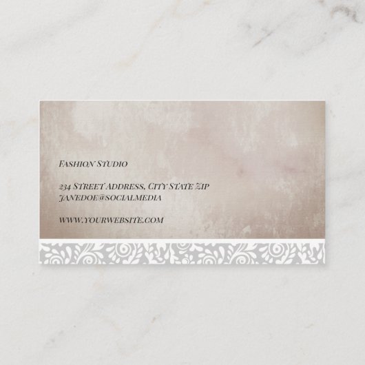 Carte De Visite Dentelle Aquarelle Concepteur de texture (Dos)