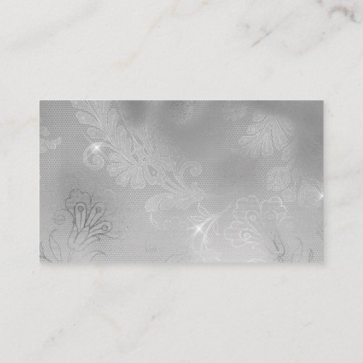 Carte De Visite Dentelle argentée Chic Glitz (Dos)