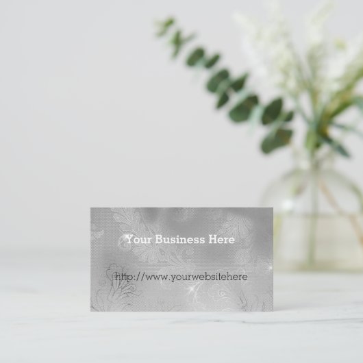 Carte De Visite Dentelle argentée Glitz (Debout devant)