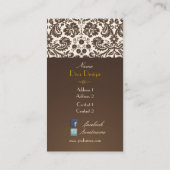 Carte De Visite Dentelle baroque damassé /faux or/châtaignier (Dos)