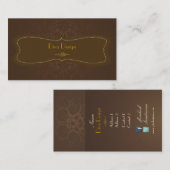 Carte De Visite Dentelle baroque damassé /faux or/châtaignier (Devant / Derrière)