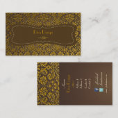 Carte De Visite Dentelle baroque damassé /faux or/châtaignier (Devant / Derrière)