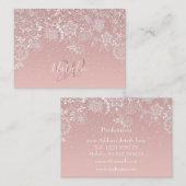 Carte De Visite Dentelle blanche élégante florale et conception de (Devant / Derrière)