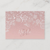 Carte De Visite Dentelle blanche élégante florale et conception de (Devant)