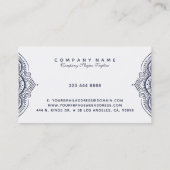 Carte De Visite Dentelle blanche et bleue réversible (Dos)