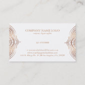 Carte De Visite Dentelle blanche Rose-or Mandala (Dos)