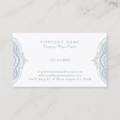 Carte De Visite Dentelle bleu-gris Paisley Mandala (Dos)