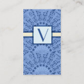 Carte De Visite Dentelle bleue élégante de dentelle de Victoria - (Dos)