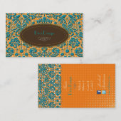 Carte De Visite Dentelle, damas baroque /turquoise/marron (Devant / Derrière)
