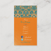 Carte De Visite Dentelle, damas baroque /turquoise/marron (Dos)