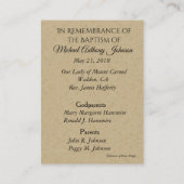 Carte De Visite Dentelle de commémoration du baptême catholique du (Dos)