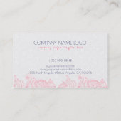 Carte De Visite Dentelle de marguerite rose et blanc clair (Dos)