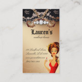 Carte De Visite Dentelle d'or de bijoux de rouge à lèvres des (Dos)