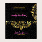 Carte De Visite Dentelle d'or noire Damas (Extérieur déplié)