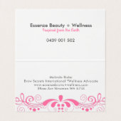 Carte De Visite Dentelle Élégante De Flore Rose (Intérieur déplié)