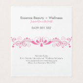 Carte De Visite Dentelle Élégante Fille Rose (Intérieur déplié)