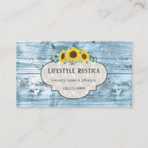 Carte De Visite Dentelle en bois rustique Shabby Grunge Tournesol 