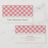 Carte de visite Dentelle et point rose (Devant / Derrière)