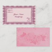 Carte De Visite Dentelle et Rose (Devant / Derrière)