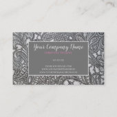 Carte De Visite Dentelle florale grise (Dos)