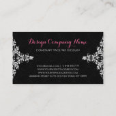 Carte De Visite Dentelle Florale Noire Et Blanc Mariage (Dos)